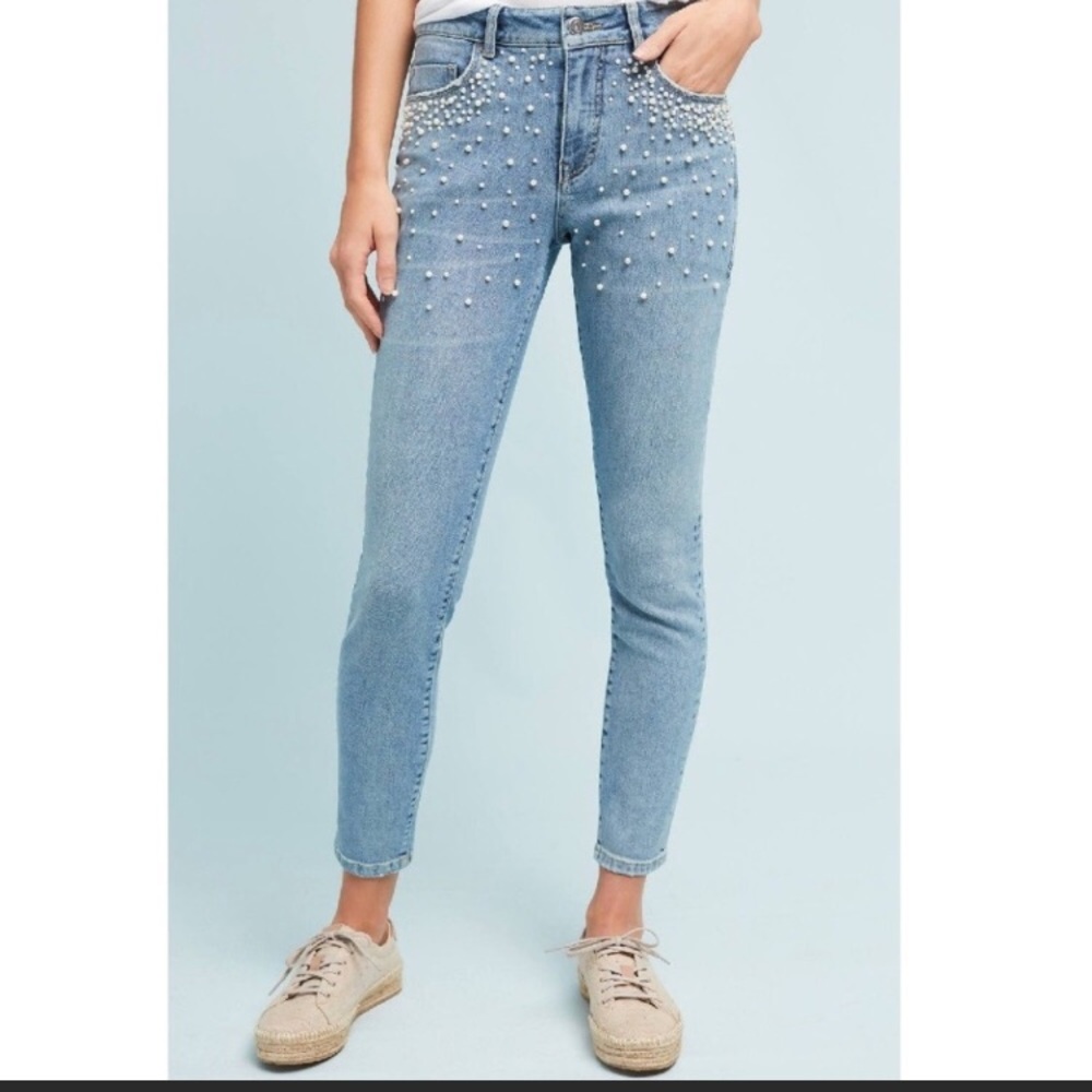 Pilcro & The Letterpress jeans with pearls